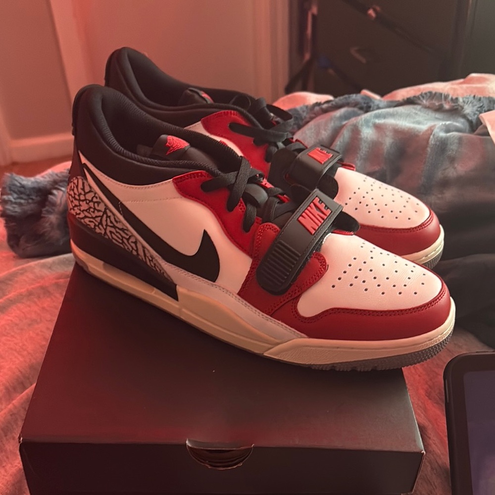 Nike Red and Black Athletic Shoes with Bold Design